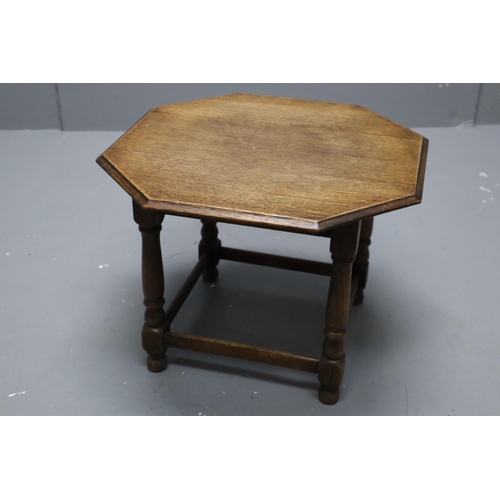 641 - Antique Oak Low Octagonal Side Table (19