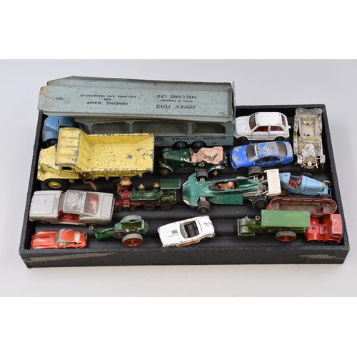 254 - A Selection of Playworn Die Cast Vehicles To Include Dinky Pullmore, Corgi Austin Mini Metro, Lesney... 