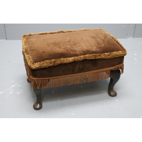 643 - Brown fabric footstool (13