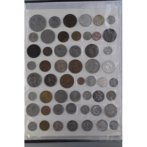 185 - A Folder Containing Over 200 UK and Worldwide Coinage