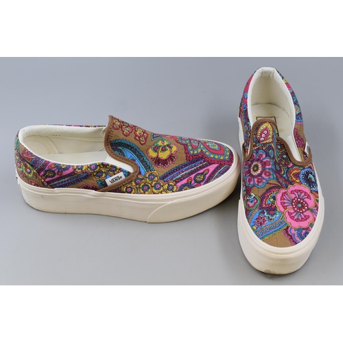 707 - Pair of Vans Classic Paisley Platform Pumps, Size 6