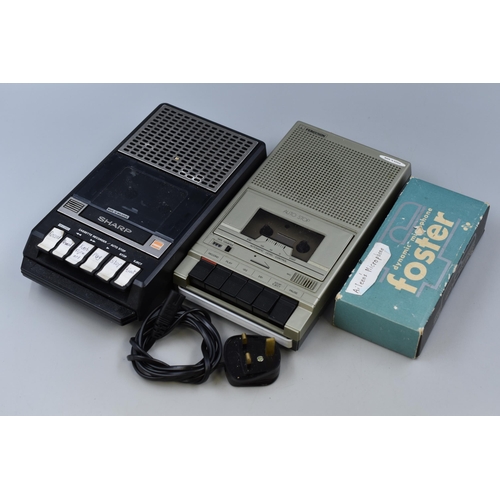 603 - Sharp RD - 610E tape recorder, Ferguson 3T27 tape recorder and Foster Dynamic microphone (powered on... 