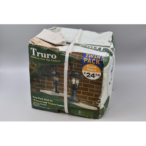 691 - Truro automatic outdoor lantern twin pack with movement sensor (boxed untested)