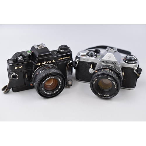 198 - Selection of Film Cameras Including Praktica BCA and Pentax ME