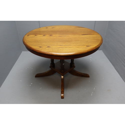 660 - Absolutely Stunning Highly Polished Mid century Solid Teak Circular Extending Dining/ Farmhouse Tabl... 