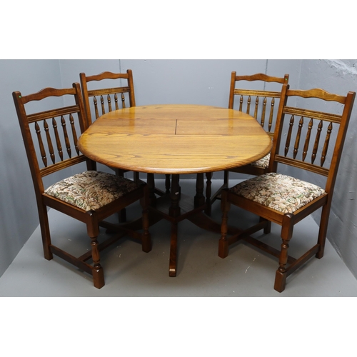 660 - Absolutely Stunning Highly Polished Mid century Solid Teak Circular Extending Dining/ Farmhouse Tabl... 