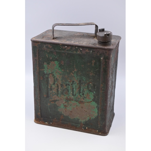 700 - A Pratt's Oil Can (2 Gallon), With Original Brass Top. Approx 13