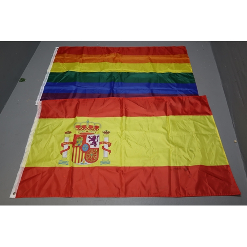 608 - A Selection of Various Worldwide Flags To Include USA, Cuba, Wales, Portugal, And More