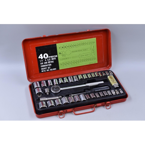 702 - A Forty Piece Socket Set, In Case (Complete)