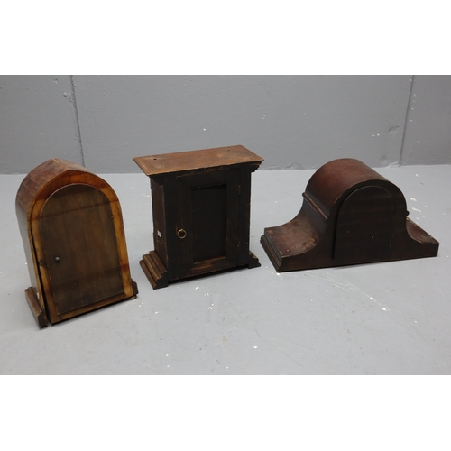 721 - Three Wooden Mantle Clocks to Include Ansonia Clock CO A/F