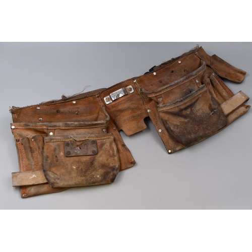 705 - Leather Tool Belt and a Vintage Cast Metal Fire Guard