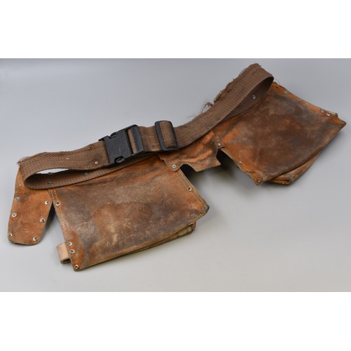 705 - Leather Tool Belt and a Vintage Cast Metal Fire Guard