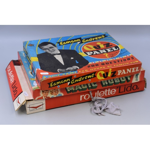 611 - Three Collectable 1950-1960 Board Games to include Merit Magic Robot, Bell Amonn Andrews Quiz Panel ... 