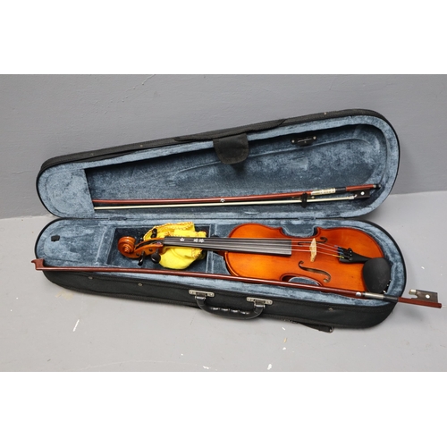 619 - Two Violins with cases (as found)