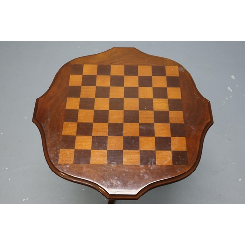 625 - A Wooden Chessboard Side Table, Approx 22