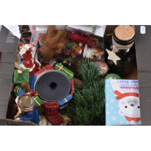 738 - Mixed lot of Christmas items include a moving christmas tree ornament (spares and repair)(11