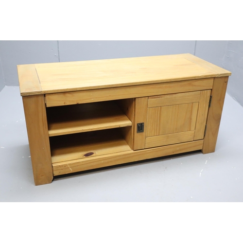 627 - Pine TV / Media Unit with Two Shelves and Storage Cabinet (42