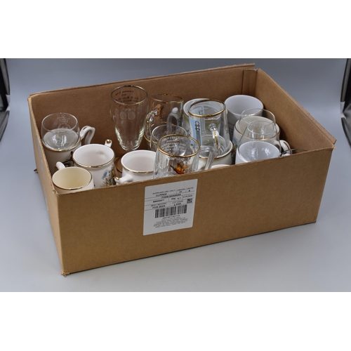 739 - Selection of Masonic Glasses and Tankards To Include Sadler, Pilling Pottery, And More. Mostly Local... 