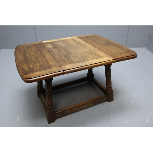 632 - Old Charm Style Solid Oak Drop Leaf Side Table (20