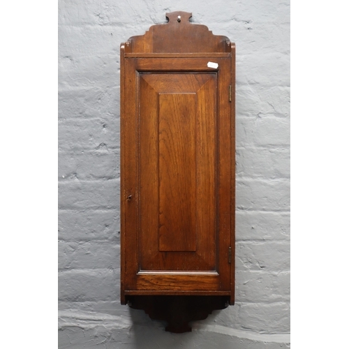 633 - Victorian dark wooden wall mounted single door cabinet (36