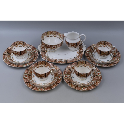 332 - Edwardian Roslyn Fine Bone China 15 Piece Tea Set