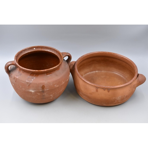 403 - Two Large Terracotta Cooking Pots