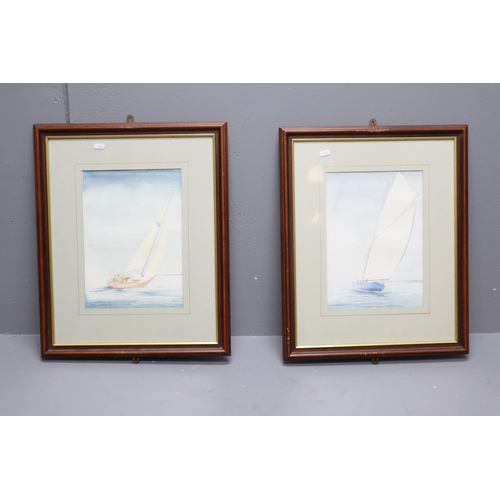 449 - Two Framed and Glazed Barry S Dickman Original Watercolours Depicting Boats. Approx 22.5