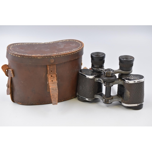 470 - A Pair of Vintage Zisslar Excella 8x26 Binoculars, In Leather Case