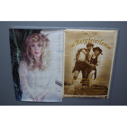 486 - A Selection of Five Posters To Include Two Posters Depicting Female Icons (Stevie Nicks and Jean Har... 