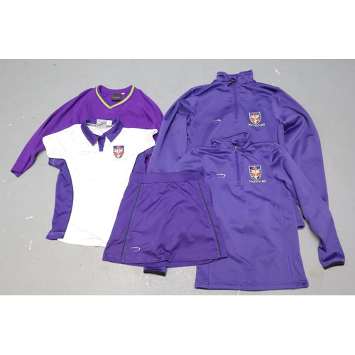 656 - Selection of Westholme School Uniform including Jumper, Sports Tops and Skort