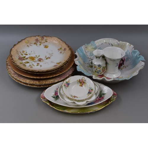 731 - Quality Selection of Fine Bone China including Royal Albert Blossom Time, Prussian unsigned Gold Gil... 