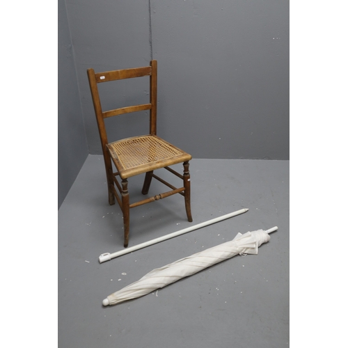 761 - Antique Cane Seated Chair(31