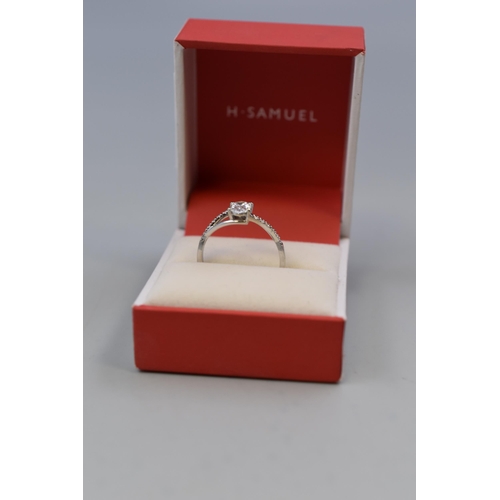 7 - White 585 (14ct) Gold 74 Point Diamond Ring (Size Q) Complete with Presentation Box