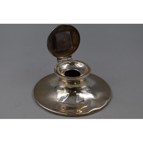 11 - A Hallmarked William Harrison Walter Birmingham Silver Inkwell/Stamp Holder, Circa 1906. Missing Gla... 