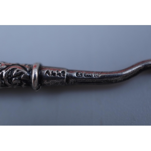 14 - Hallmarked Silver Button Hook