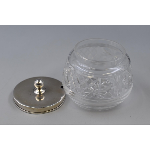 17 - A Hallmarked Birmingham Silver Lidded Condiment Pot, Circa 1939