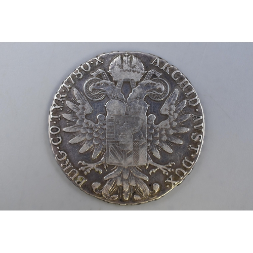 138 - Maria Theresa 1780 Silver Austrian Thaler