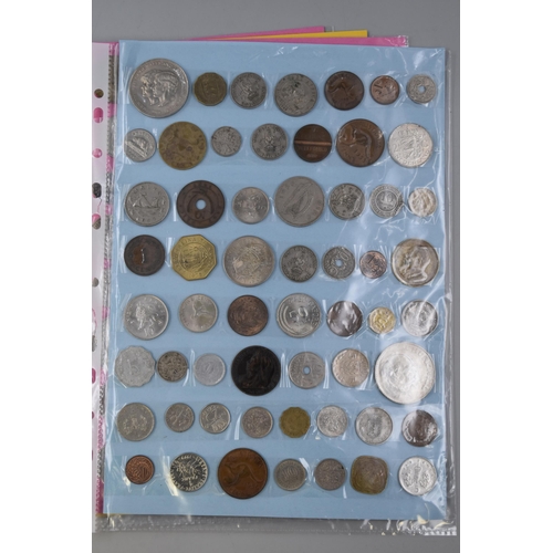 148 - Approx 200 English and Foreign Coin on 4 Sheets