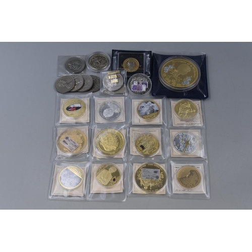 152 - Selection of Gold Plated, Silver Plated and More Commemorative Coins