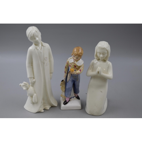 341 - Two Royal Worcester Moments Figures and a Royal Doulton Tom Figure