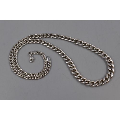 46 - Hallmarked Silver 925 Graduated Curb Link Necklace (17