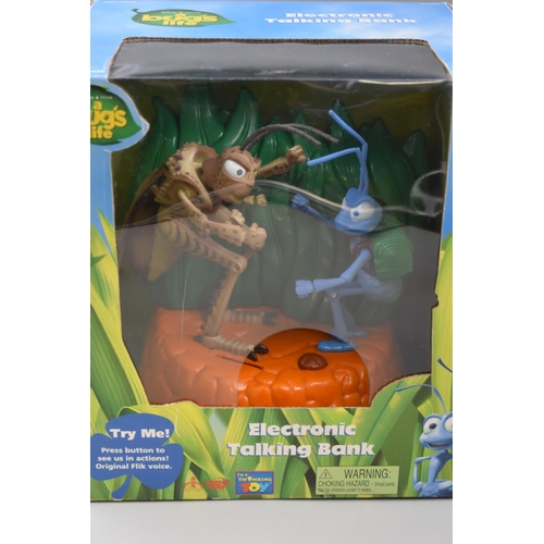 196 - A Bugs Life Elecronic Taking Bank in Original Box (Working)