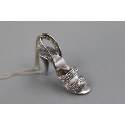 53 - Silver 925 High Heel Pendant Necklace Complete with Presentation Box