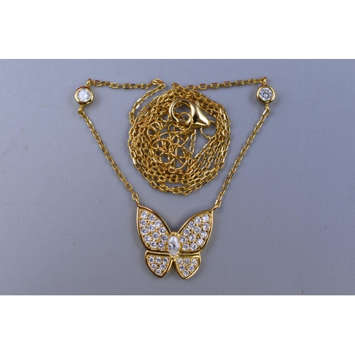 205 - Silver 925 Butterfly Pendant Necklace