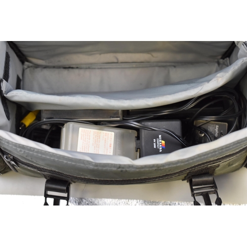 487 - Sanyo VM-D9P 8mm Camcorder in Storage bag complete with Charger, Tapes, Batteries, Remote Control, I... 