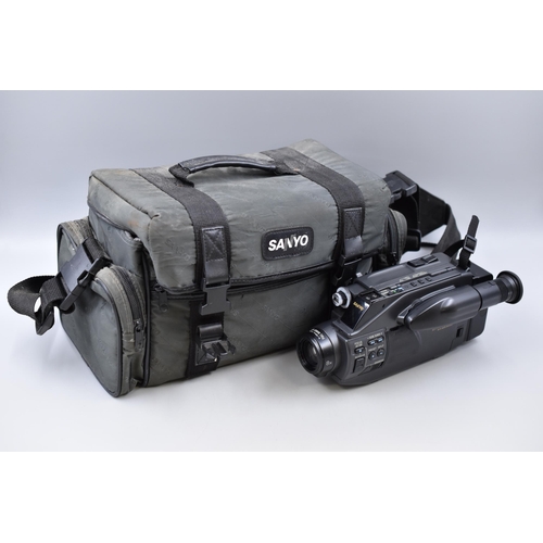 487 - Sanyo VM-D9P 8mm Camcorder in Storage bag complete with Charger, Tapes, Batteries, Remote Control, I... 