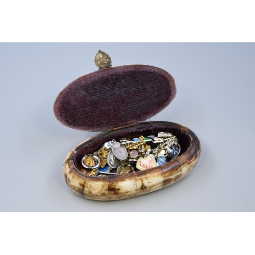 68 - Inlaid Trinket Box with Contents