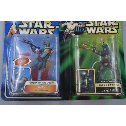 217 - Four Sealed Star Wars Action Figures (Boba Fett and Jango Fett), 1996-2006