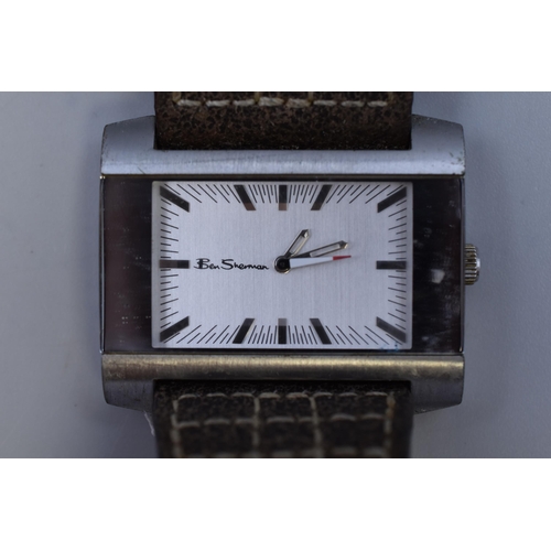 75 - Ben sherman wristwatch with brown leather strap