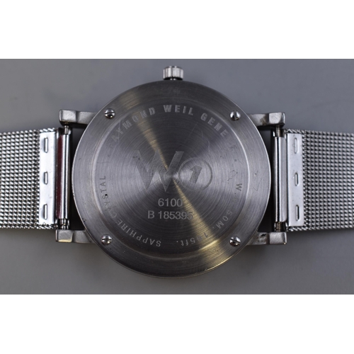 77 - Raymond Weil Geneve Gents Watch with Chainmail Strap (Working)